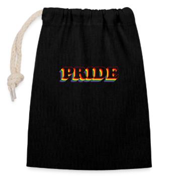 regenbogen pride - Verschließbarer Geschenkbeutel aus Baumwolle (14x20cm) - Schwarz - Vorne