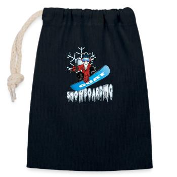 Snowboard de chèvre - Le plus grand de tous les temps - Sac cadeau en coton avec cordon (14 x 20 cm) - bleu marine - Devant