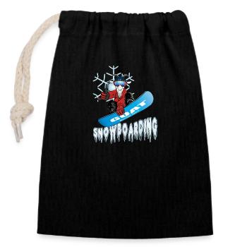 Goat snowboarding - Greatest of All Time - Closable cotton gift bag (14x20cm) - black - Front