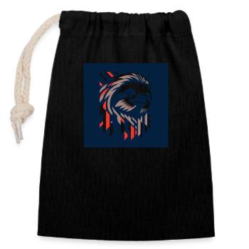 Conception graphique d’un paresseux - Sac cadeau en coton avec cordon (14 x 20 cm) - noir - Devant