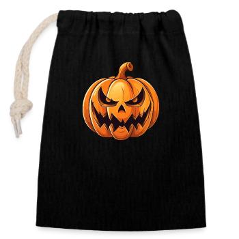 Wild Halloween Pumpkin Grimace - Closable cotton gift bag (14x20cm) - black - Front