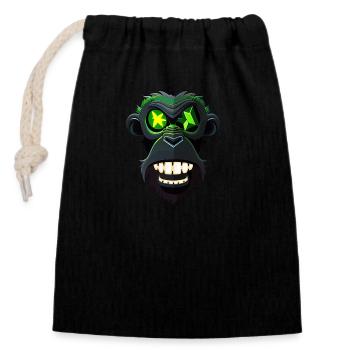Gorilla - Closable cotton gift bag (14x20cm) - black - Front