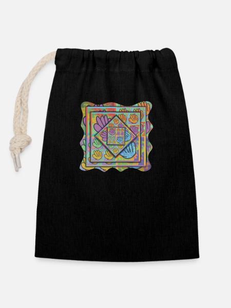 psy - Sac cadeau en coton avec cordon (14 x 20 cm) - noir