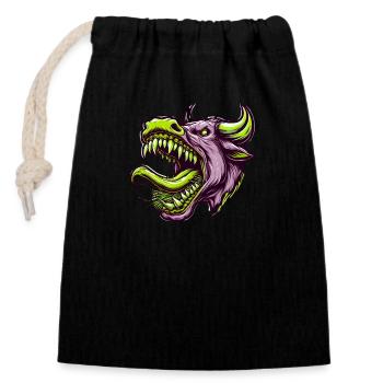 Killer Cow - Closable cotton gift bag (14x20cm) - black - Front