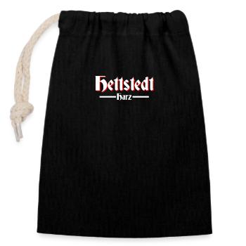 Hettstedt Harz - Verschließbarer Geschenkbeutel aus Baumwolle (14x20cm) - Schwarz - Vorne