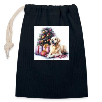 Goldie Christmas - Closable cotton gift bag (14x20cm) - navy - Front