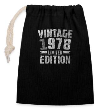 Millésime 1978 Édition Limitée - Sac cadeau en coton avec cordon (14 x 20 cm) - noir - Devant