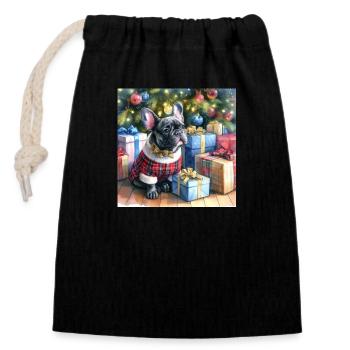 Christmas Bully - Closable cotton gift bag (14x20cm) - black - Front