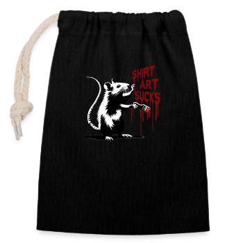 Chemise Art craint | Rats Street Art Banksy Style - Sac cadeau en coton avec cordon (14 x 20 cm) - noir - Devant