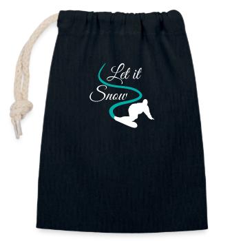 Let It Snow Snowboarder - Closable cotton gift bag (14x20cm) - navy - Front
