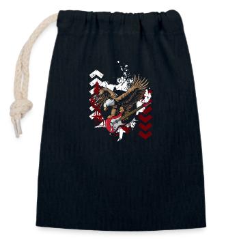 Trash Polka Trash Cool Noir - Sac cadeau en coton avec cordon (14 x 20 cm) - bleu marine - Devant