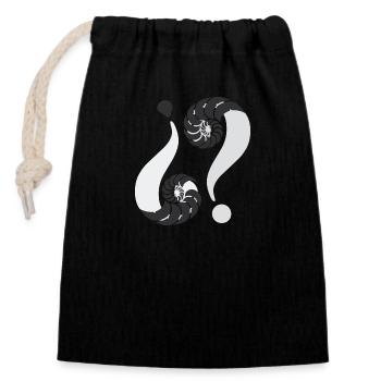 Énigme infinie. 01 N&B - Sac cadeau en coton avec cordon (14 x 20 cm) - noir - Devant