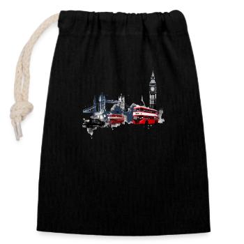 Londres, la capitale vibrante - Sac cadeau en coton avec cordon (14 x 20 cm) - noir - Devant
