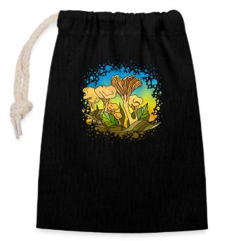 Fungi - Closable cotton gift bag (14x20cm) - black - Front