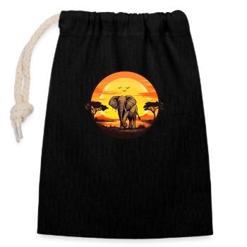 Afrikanische Sonne - Verschließbarer Geschenkbeutel aus Baumwolle (14x20cm) - Schwarz - Vorne