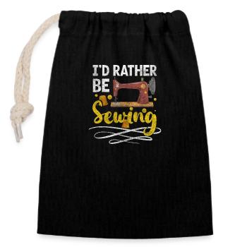 Ciseaux de tailleur à coudre - Sac cadeau en coton avec cordon (14 x 20 cm) - noir - Devant
