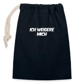 ohne mich - Verschließbarer Geschenkbeutel aus Baumwolle (14x20cm) - Navy - Vorne