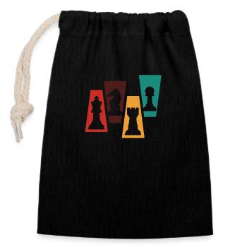 Vintage Retro Chess Sets- Gift Idea Games - Closable cotton gift bag (14x20cm) - black - Front