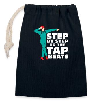 Step By Step To The Tap Beats Tap Dance Tap Dancer - Closable cotton gift bag (14x20cm) - navy - Front