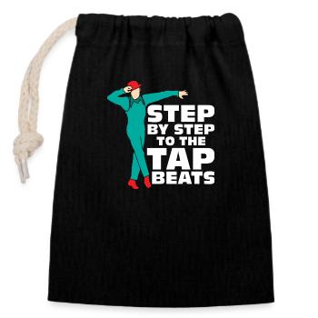 Step By Step To The Tap Beats Tap Dance Tap Dancer - Closable cotton gift bag (14x20cm) - black - Front