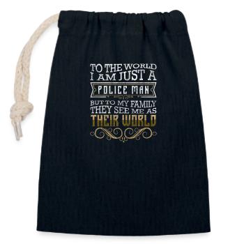 Policewoman Stop Sheriff Chase - Closable cotton gift bag (14x20cm) - navy - Front