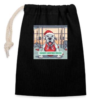 The Jingle Bells - Doggy Edition - Closable cotton gift bag (14x20cm) - black - Front