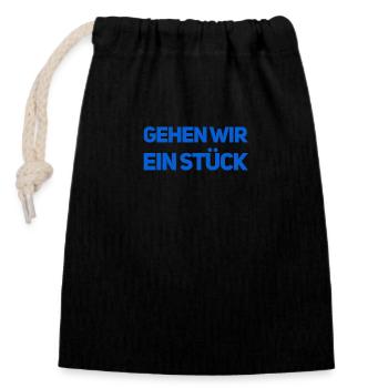 Lust auf einen Spaziergang? - Verschließbarer Geschenkbeutel aus Baumwolle (14x20cm) - Schwarz - Vorne