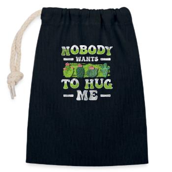Cacti Spines Gardener - Closable cotton gift bag (14x20cm) - navy - Front