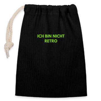 Schluss mit retro - Verschließbarer Geschenkbeutel aus Baumwolle (14x20cm) - Schwarz - Vorne