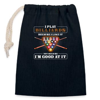 Billiard Kneipe Gewinn - Verschließbarer Geschenkbeutel aus Baumwolle (14x20cm) - Navy - Vorne