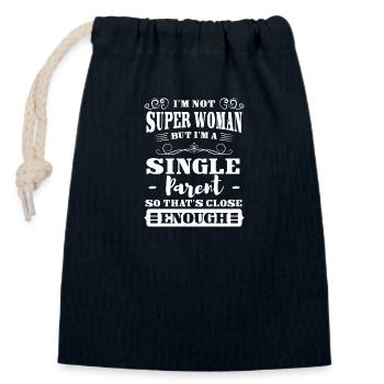 Fierté monoparentale Fête des pères Amour - Sac cadeau en coton avec cordon (14 x 20 cm) - bleu marine - Devant