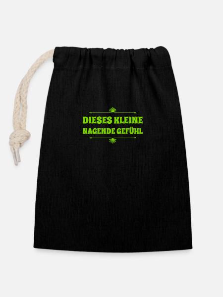 komisches Gefühl - Verschließbarer Geschenkbeutel aus Baumwolle (14x20cm) - Schwarz