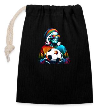 Old Soccer Lady Ready For Game Day! - Closable cotton gift bag (14x20cm) - black - Front
