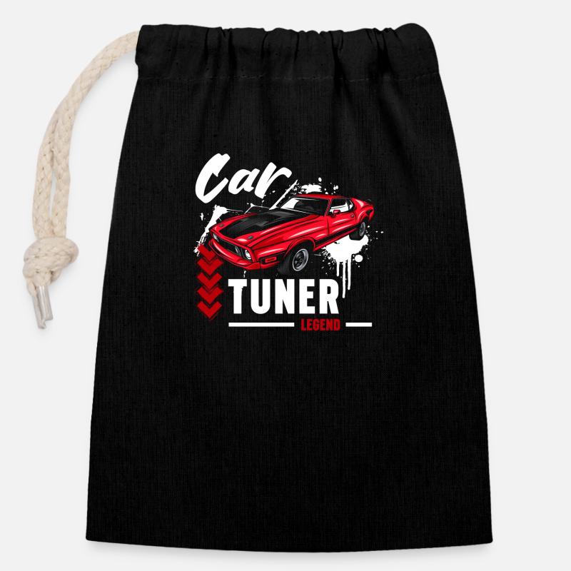 Auto Power Mechanic Automotive - Closable cotton gift bag (14x20cm) - black