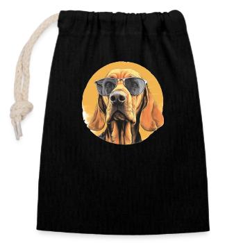 Schweißhund - Verschließbarer Geschenkbeutel aus Baumwolle (14x20cm) - Schwarz - Vorne