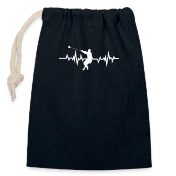 Hammerwurf Herzschlag - Verschließbarer Geschenkbeutel aus Baumwolle (14x20cm) - Navy - Vorne