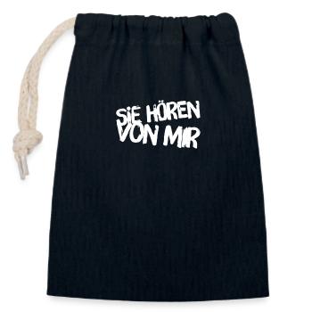 wir haben ein Problem - Verschließbarer Geschenkbeutel aus Baumwolle (14x20cm) - Navy - Vorne