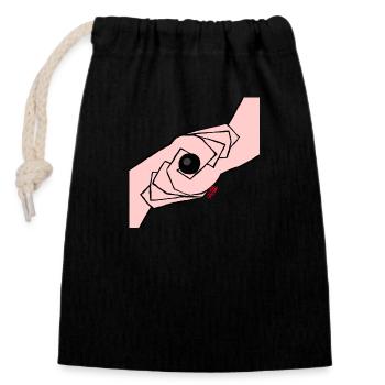 La chance de la boule noire - Sac cadeau en coton avec cordon (14 x 20 cm) - noir - Devant