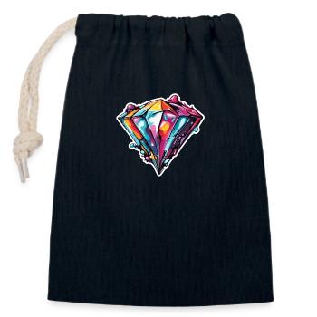 Diamant / Kristall / Brillanz / Stein / Edel - Verschließbarer Geschenkbeutel aus Baumwolle (14x20cm) - Navy - Vorne
