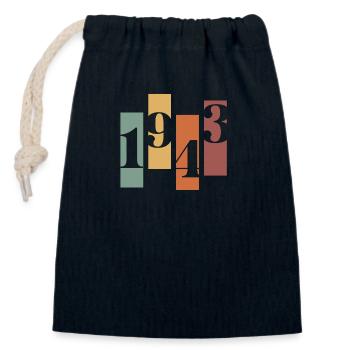 1943 Vintage Retro - Verschließbarer Geschenkbeutel aus Baumwolle (14x20cm) - Navy - Vorne