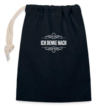Denken ist mein Ding - Verschließbarer Geschenkbeutel aus Baumwolle (14x20cm) - Navy - Vorne