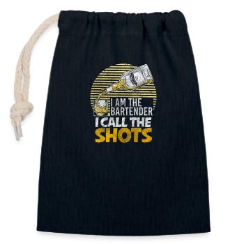 Bar Counter Whiskey Gratuities - Closable cotton gift bag (14x20cm) - navy - Front