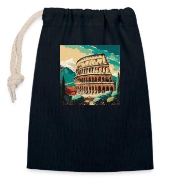 Kolosseum Rom - Verschließbarer Geschenkbeutel aus Baumwolle (14x20cm) - Navy - Vorne