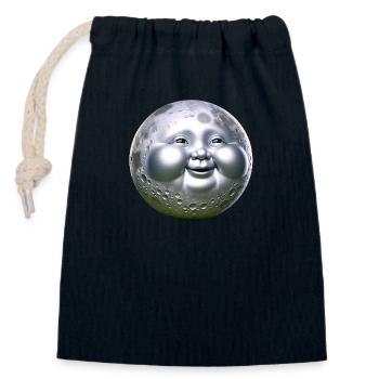 Buddha Mond - Verschließbarer Geschenkbeutel aus Baumwolle (14x20cm) - Navy - Vorne