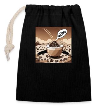 Coffee Bean Art - Closable cotton gift bag (14x20cm) - black - Front