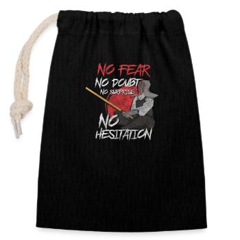 Fighter Aikido Warrior Katana - Closable cotton gift bag (14x20cm) - black - Front