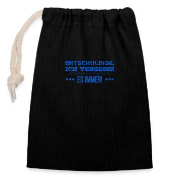 entschuldige bitte - Verschließbarer Geschenkbeutel aus Baumwolle (14x20cm) - Schwarz - Vorne