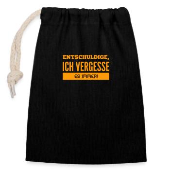 voll vergesslich - Verschließbarer Geschenkbeutel aus Baumwolle (14x20cm) - Schwarz - Vorne