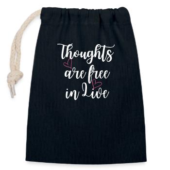 Thoughts are free - Closable cotton gift bag (14x20cm) - navy - Front