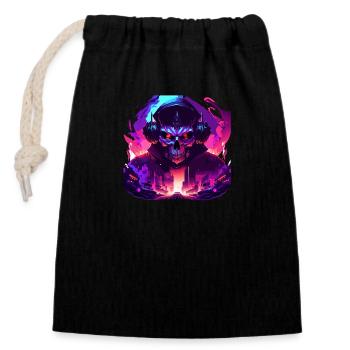 Digital Death - Closable cotton gift bag (14x20cm) - black - Front